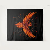 „Phönix – Aus der Asche geboren“ Wandteppich (Vorderseite (Horizontal))