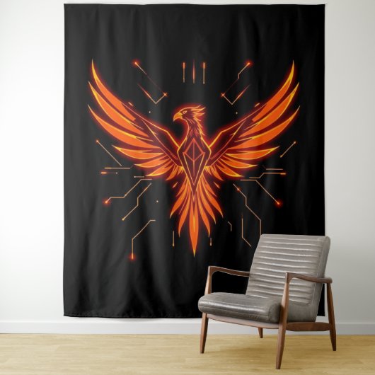 „Phönix – Aus der Asche geboren“ Wandteppich (Beispiel)