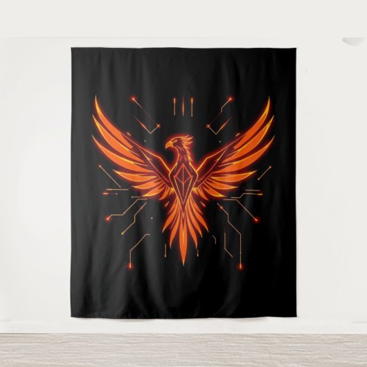 „Phönix – Aus der Asche geboren“ Wandteppich (Vorderseite)