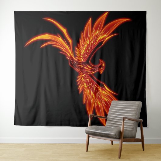„Phönix – Aus der Asche geboren“ Wandteppich (Beispiel (Horizontal))
