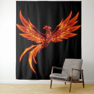 „Phönix – Aus der Asche geboren“ Wandteppich