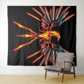 „Phönix – Aus der Asche geboren“ Wandteppich (Beispiel (Horizontal))