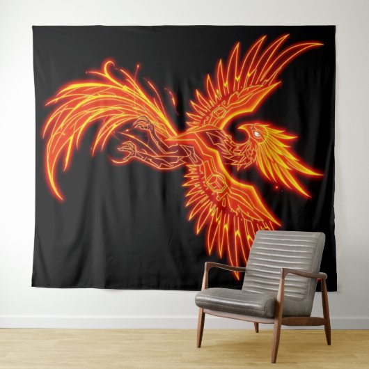 „Phönix – Aus der Asche geboren“ Wandteppich (Beispiel (Horizontal))