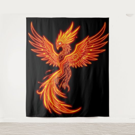 „Phönix – Aus der Asche geboren“ Wandteppich (Vorderseite)