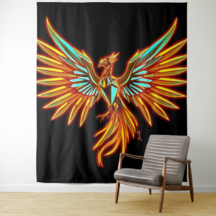 „Phönix – Aus der Asche geboren“ Wandteppich