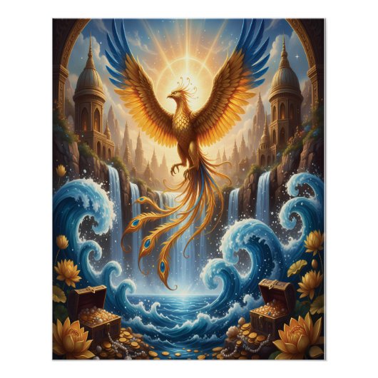 Phönix des azurblauen Tempels Poster (Vorderseite)
