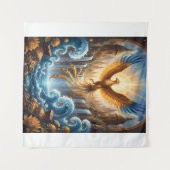 Phönix des azurblauen Tempels Wandteppich (Vorderseite (Horizontal))