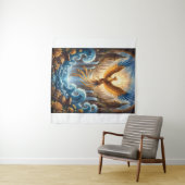 Phönix des azurblauen Tempels Wandteppich (Beispiel (Horizontal))