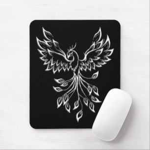 Phönix erhebt sich auf Schwarz Mousepad