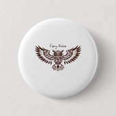 Phönix-Eule – Feurige Vision Button (Vorderseite)