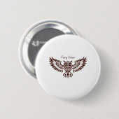 Phönix-Eule – Feurige Vision Button (Vorne & Hinten)