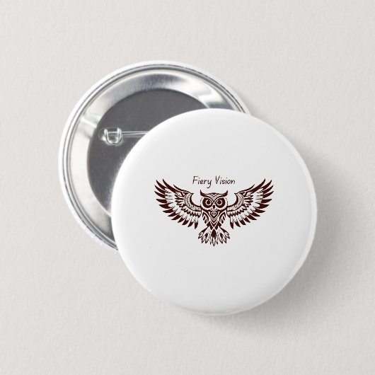 Phönix-Eule – Feurige Vision Button (Vorne & Hinten)