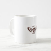 Phönix-Eule – Feurige Vision Kaffeetasse (Vorderseite Links)