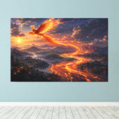 Phönix Fluss des Lichts Fantasy-Landschaft Leinwanddruck (Insitu (Holzboden))