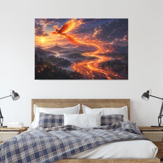 Phönix Fluss des Lichts Fantasy-Landschaft Leinwanddruck (Insitu (Schlafzimmer))
