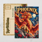 Phönix, Paper Cut Monster Postkarte (Vorne/Hinten)