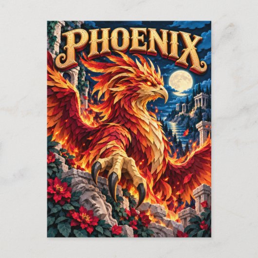 Phönix, Paper Cut Monster Postkarte (Vorderseite)