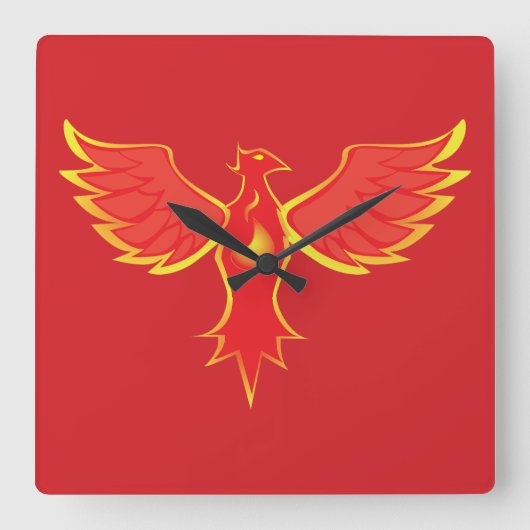 Phönix Quadratische Wanduhr (Vorderseite)