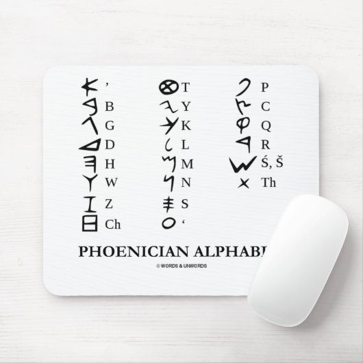Phönizier Alphabet (Linguistik-Kryptographie) Mousepad (Mit Mouse)