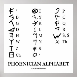 Phönizische Alphabet (alte Sprachsymbole) Poster