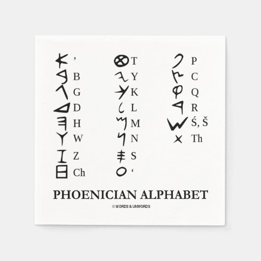 Phönizische Alphabet Linguistics Language Symbols Serviette (Vorderseite)