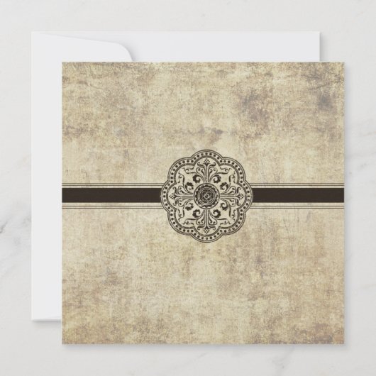 Phonograph Vintage Wedding Einladung (Rückseite)