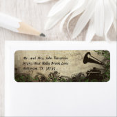 Phonograph Vintage Wedding Return Address Label (Insitu)