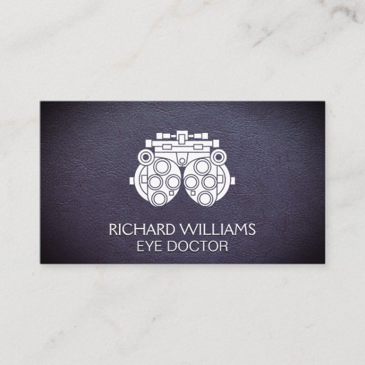 Phoropter | Augenarzt | Leder Visitenkarte (Vorderseite)