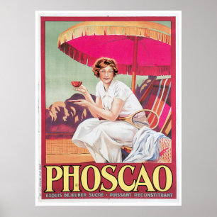 Phoscao Vintage Schokolade Getränk und Kunst Poster