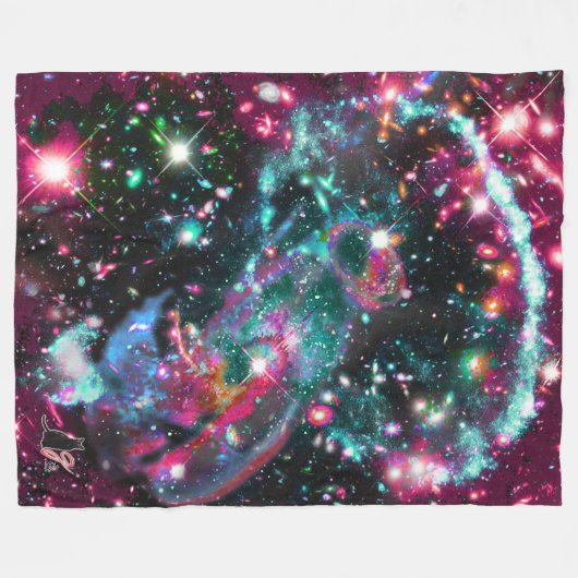 Phosphorescence Star Field Fleece Blanket (Vorderseite (Horizontal))