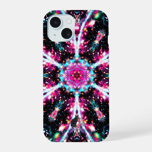 Phosphorescence Stellar Kaleid iPhone 15 Hülle (Rückseite)