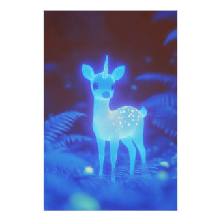 Phosphorescent Sapphire Fawnicorn Fotodruck