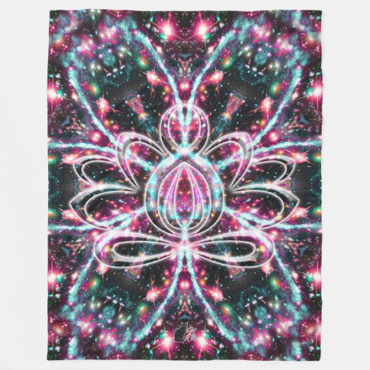 Phosphoreszenz Zen Lotus Fleecedecke (Vorderseite)