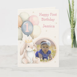 Photo 1st Birthday Folded Greeting Card Karte
