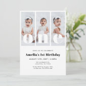 Photo 1st Birthday Invitation Einladung (Stehend Vorderseite)