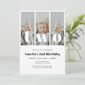 Photo 2nd Birthday Invitation Einladung (Stehend Vorderseite)