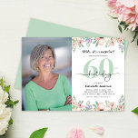 Photo 60th Birthday Party Pastel Floral  Einladung<br><div class="desc">This surprise 60th birthday party invitation features space for a vertical photo and is accented with a soft pastel watercolor floral frame across the top and bottom. The design combines modern typography with trendy calligraphy,  creating a refined and stylish look—perfect for celebrating a special woman’s milestone birthday.</div>