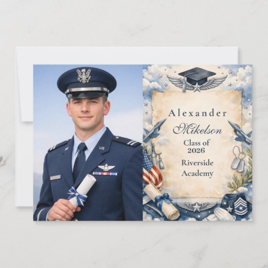 Photo Air Force Wings Graduation Ankündigung (Vorderseite)