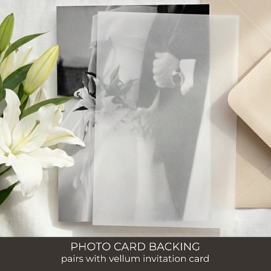 Photo and Details Card for Vellum Invitation Einladung