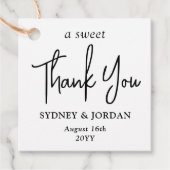 Photo and Modern Script A Sweet Thank You Wedding Geschenkanhänger (Vorderseite)