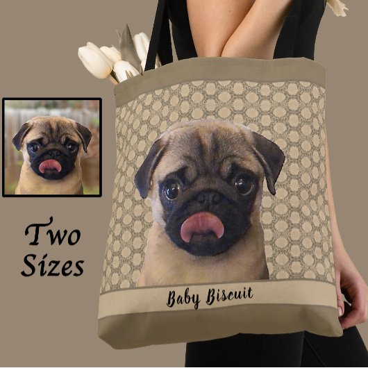 Photo and Name Custom Pet Portrait for Dog Lovers Tasche