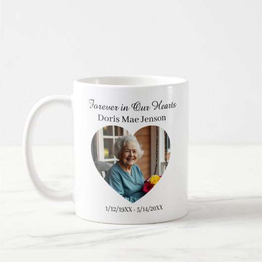 Photo and Poem Sentimental Memorial Kaffeetasse (Links)