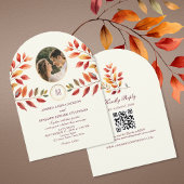 Photo and QR Code Fall Wedding Einladung