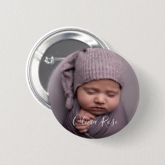Photo and Text Personalized Button (Vorne & Hinten)