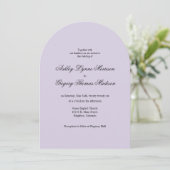 Photo Arch Shaped Lavender Wedding Invitation Einladung (Stehend Vorderseite)