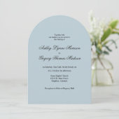 Photo Arch Shaped teal Wedding Invitation Einladung (Stehend Vorderseite)