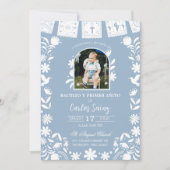 Photo Baby Blue Cielito Lindo Baptism Einladung (Vorderseite)