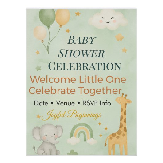 Photo Backdrop Family Gathering Keepsake | Elegant Poster (Vorderseite)