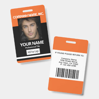 Photo Badge - Orange and Black Ausweis