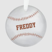 Photo Baseball Simple Typography  Ornament (Vorderseite)
